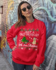 Crazy Wheaten Lady Who Loves Christmas Crewneck Sweatshirt lifestyle-unisex-sweatshirt-front-3