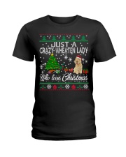 Crazy Wheaten Lady Who Loves Christmas Ladies T-Shirt thumbnail