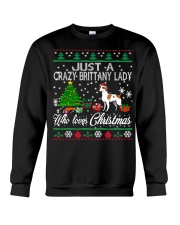 Crazy Brittany Lady Who Loves Christmas Crewneck Sweatshirt tile