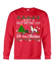 Crazy Brittany Lady Who Loves Christmas Crewneck Sweatshirt front