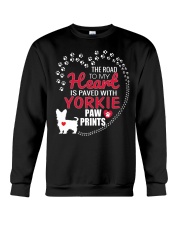 My Heart Paved With Yorkie Paw Prints Crewneck Sweatshirt thumbnail