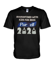Quarantined with kids has been purhell 2020 V-Neck T-Shirt thumbnail
