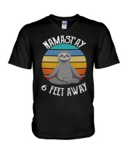 Namast'ay 6 Feet Away Sloth shirt V-Neck T-Shirt thumbnail