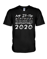 Quarantined 24th birthday unisex shirt V-Neck T-Shirt thumbnail