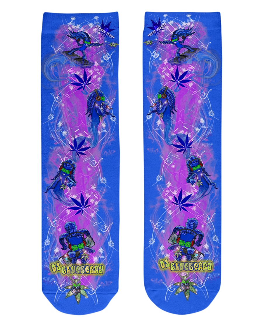 Strain Wars: DJ Blueberry Socks Crew Length Socks