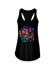 I know I paddle like a girl try to keep up Ladies Flowy Tank tile