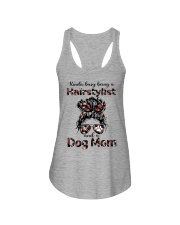 Kinda busy being a hairstylist and a messy hair dog mom Ladies Flowy Tank tile