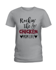 ROCKIN' THE CHICKEN MOM LIFE Ladies T-Shirt thumbnail