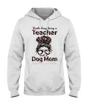 Kinda busy being a Teacher and a Dog mom Hooded Sweatshirt tile