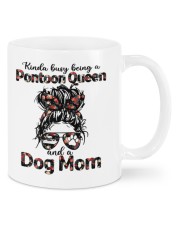 Kinda busy being a Pontoon Queen and a Dog Mom Messy Bun Hair Mugs tile