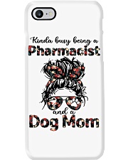 Kinda busy being a Pharmacist and a Dog Mom Messy Bun hair Phone Case tile