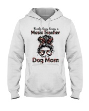 Kinda busy being a music teacher and a messy hair dog mom Hooded Sweatshirt tile