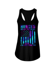 Nurses Back the blue I've got your six American Flag Ladies Flowy Tank tile