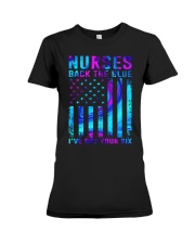 Nurses Back the blue I've got your six American Flag Premium Fit Ladies Tee tile