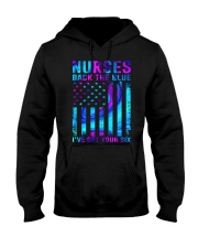 Nurses Back the blue I've got your six American Flag Hooded Sweatshirt tile