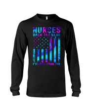 Nurses Back the blue I've got your six American Flag Long Sleeve Tee tile