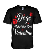 DOGS MAKES THE BEST VALENTINE V-Neck T-Shirt tile