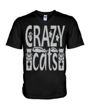 CRAZY CATS V-Neck T-Shirt tile
