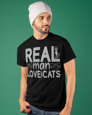 REAL MAN LOVE CATS Classic T-Shirt apparel-classic-tshirt-lifestyle-front-86