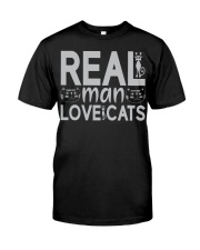 REAL MAN LOVE CATS Classic T-Shirt front