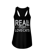 REAL MAN LOVE CATS Ladies Flowy Tank tile
