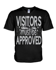 VISITOR MUST BE APPROVED V-Neck T-Shirt tile