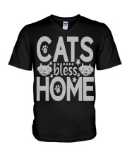 CAT BLESS HOME V-Neck T-Shirt tile