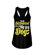 EASILY DISTRECTED BY DOGS Ladies Flowy Tank tile