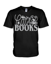 CAT BOOKS V-Neck T-Shirt tile