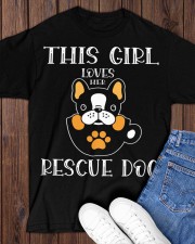 THIS GIRL LOVES HER RESCUE DOG Classic T-Shirt apparel-classic-tshirt-lifestyle-front-158
