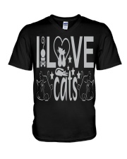 I LOVE CAT V-Neck T-Shirt tile
