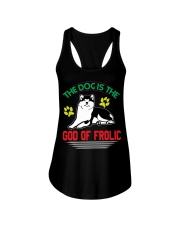 THE DOG IS THE GOD OF FROLIC Ladies Flowy Tank tile