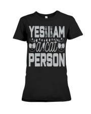 YES I'M A CAT PERSON Premium Fit Ladies Tee tile