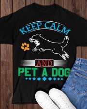 KEEP CALM AND PET A DOG Classic T-Shirt apparel-classic-tshirt-lifestyle-front-158