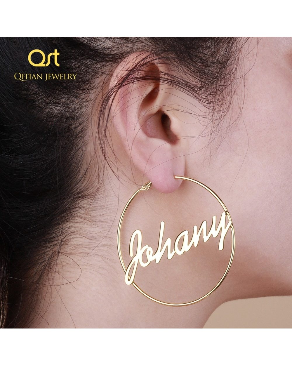 Custom Name Hoop Earring template