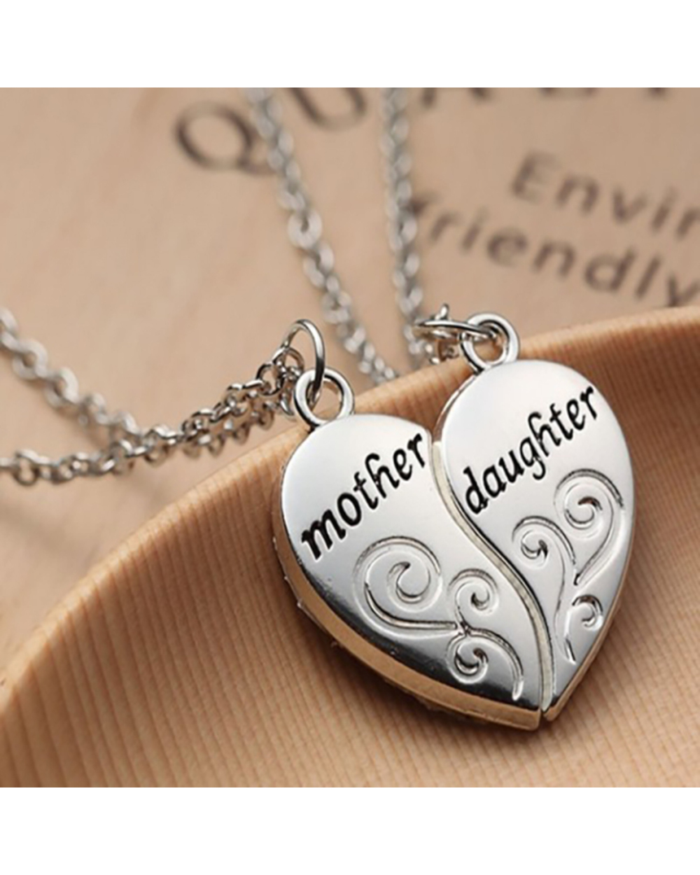 Set Mother Daughter Love Heart Necklace For Women template