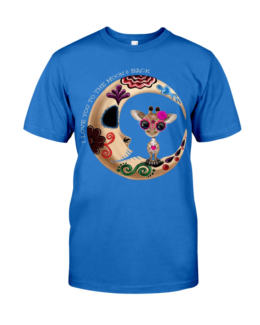GIRAFFE LOVE YOU TO THE MOON AND BACK Premium Fit Mens Tee