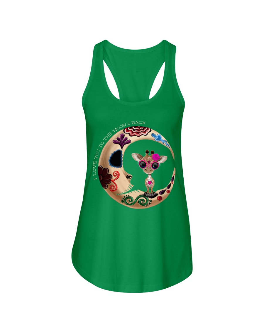 GIRAFFE LOVE YOU TO THE MOON AND BACK Ladies Flowy Tank