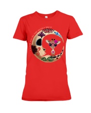 GIRAFFE LOVE YOU TO THE MOON AND BACK Premium Fit Ladies Tee front