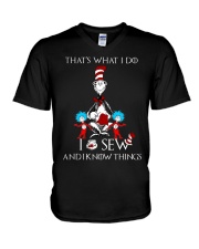 I SEW AND I KNOW THINGS V-Neck T-Shirt thumbnail