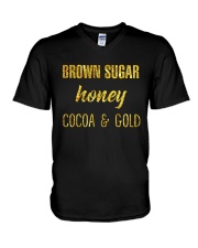 BROWN SUGER - HONEY - COCOA n GOLD V-Neck T-Shirt thumbnail
