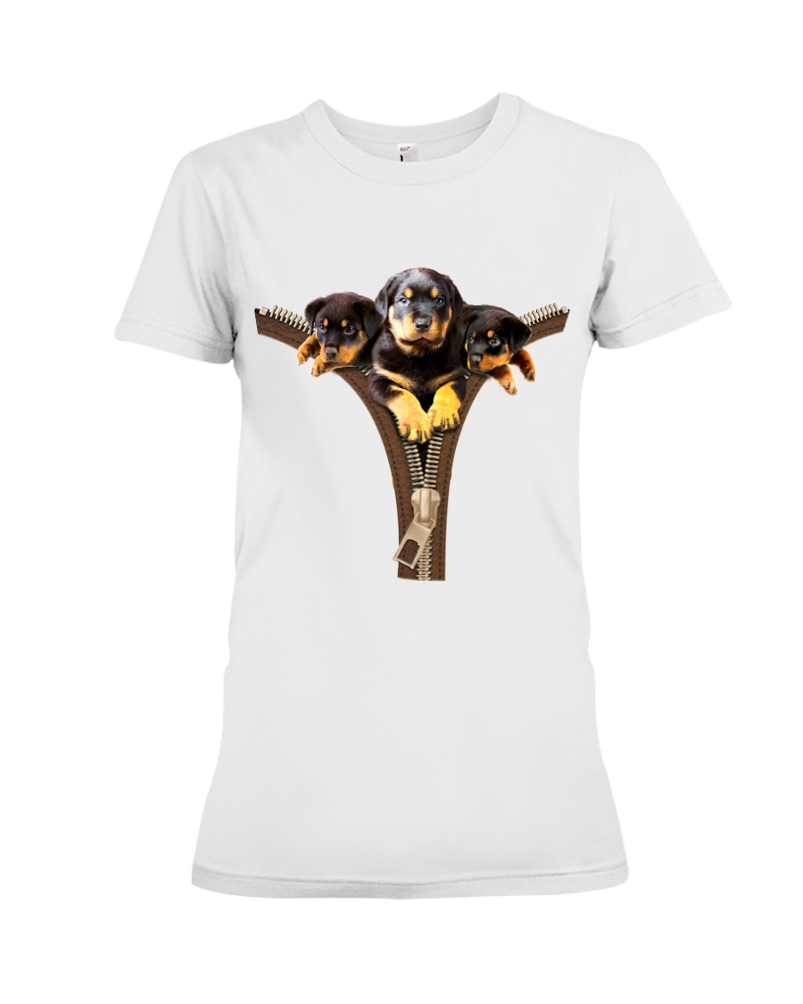 ROTTIES ON ZIPPER Premium Fit Ladies Tee