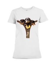 ROTTIES ON ZIPPER Premium Fit Ladies Tee front