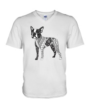 BOSTON TERRIER Coloring V-Neck T-Shirt thumbnail
