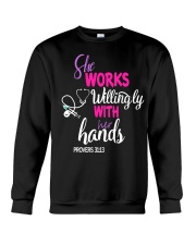 SHE WORKS WILLINGLY WITH HER HANDS Crewneck Sweatshirt thumbnail