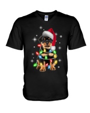 ROTTIE CHRISTMAS V-Neck T-Shirt thumbnail