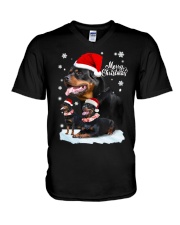 ROTTIE CHRISTMAS V-Neck T-Shirt thumbnail