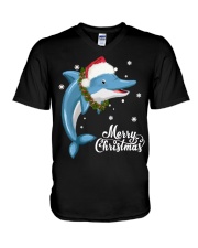 DOLPHIN CHRISTMAS V-Neck T-Shirt thumbnail