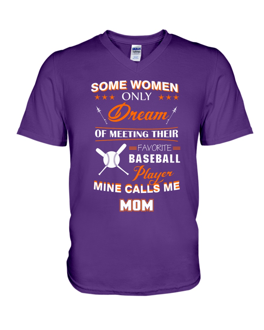 Mine call me mom baseball V-Neck T-Shirt