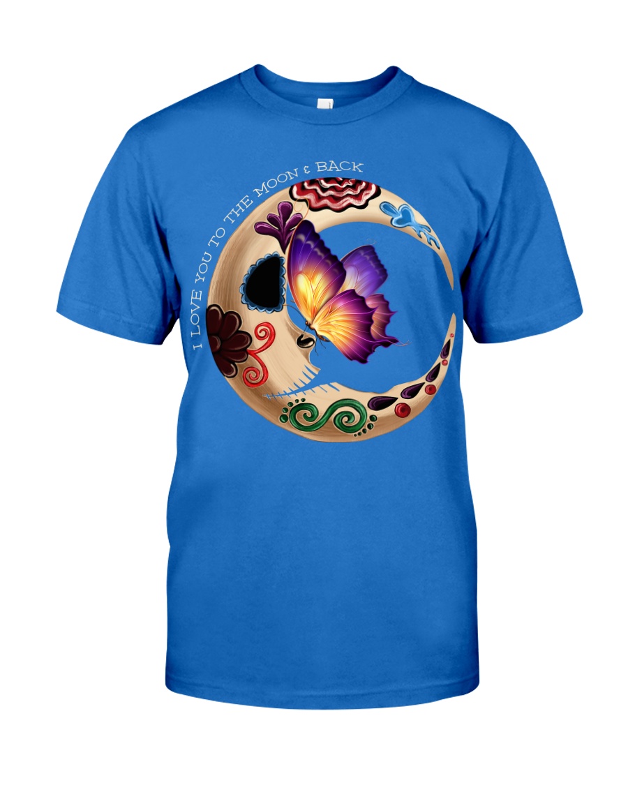 I LOVE BUTTERFLY TO THE MOON AND BACK Premium Fit Mens Tee
